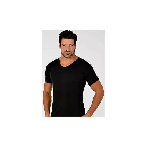 Mens short sleeve V collar undershirt for men 100% cotton natural soft and durable fabric texture absorbs sweat