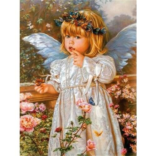 Angel Religion DIY 11CT Embroidery Cross Stitch Kits Needlework Craft Set Printed Canvas Cotton Thread Home Wholesale