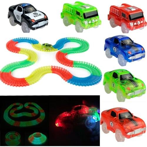 Big Size Glow Racing Track Set Track Car Flexible Glowing Tracks Toy 162/165/220/240 Race Track With Retail Box Gifts