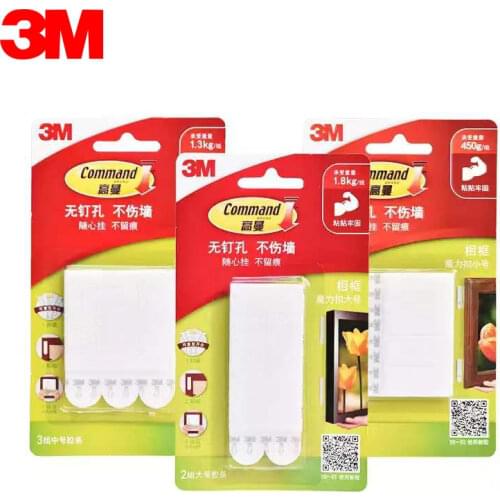 3M Command Strips double-sided non-trace adhesive strip replacement installed photo wall poster paste firm non-nail non-trace