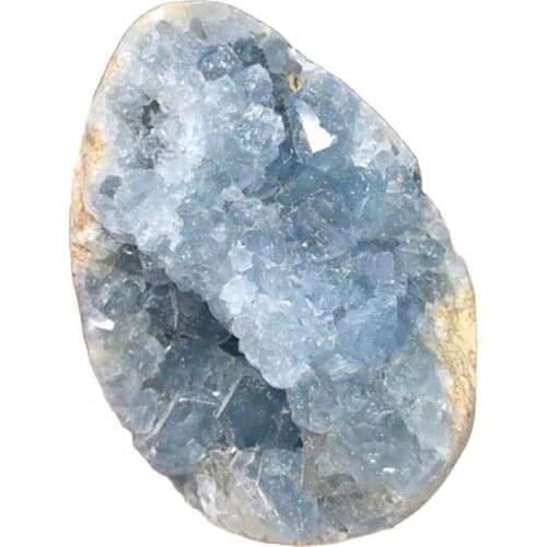 New arrivals crystals minerals healing stones egg shaped natural blue celestite crystals geode for home decoration
