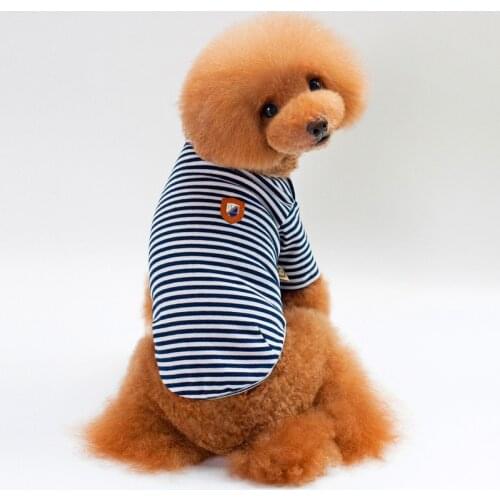 Dog Clothes for Small Dogs Summer T-shirt for Chihuahua French Bulldog Coat Striped Sweatershirt for Pug Cat Puppy Costume S-XXL