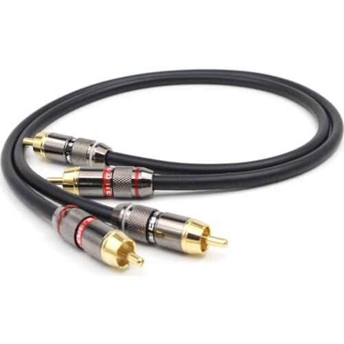 24K Gold Plated RCA Plug Audio Cable for CD Player Amplifier
