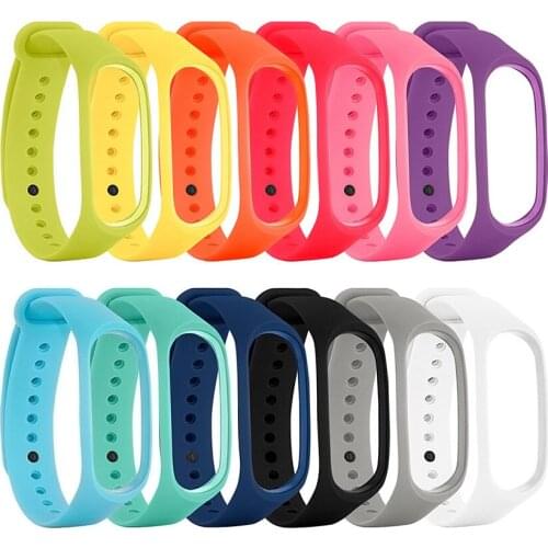 Suitable for Xiaomi Bracelet 3, 4 Monochrome Strap Silicone Material Environmental Protection Smart Sports Bracelet Wrist Strap