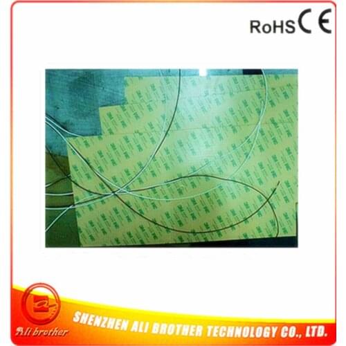 Silicone Rubber 3D Printer Heater 24v 800w 298*596*1.5mm adhesive 1face100k thermistor 1000mm lead wire come out from short side