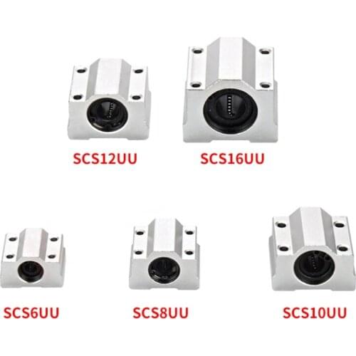 1PCS Linear Motion Ball Bearing Slide Block Bushing SC6UU SCS8UU SC10UU SCS12UU 16UU Linear Shaft CNC 3D Printer Parts