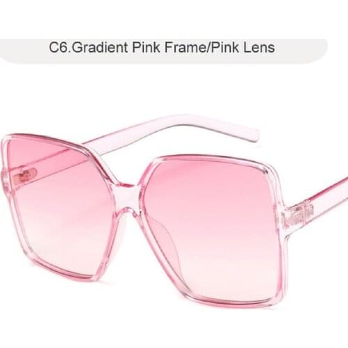 Oversize Frame Sunglasses For Woman Retro Square Sun Glasses Gradient Lens Vintage Unisex Eyewear Oculos De Sol Steampunk