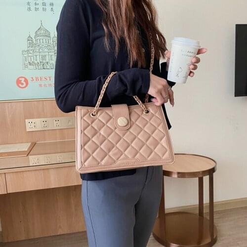 Embroidery thread PU leather small shoulder bag women 2020 shoulder handbag women chain travel handbag ladies handbag