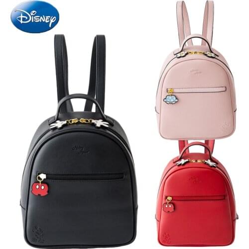 Disney Mickey Minnie Mouse Cartoon Bag Women Casual Fashion Bags Waterproof PU Backpack Girls Ladies Outdoor Travel Handbag