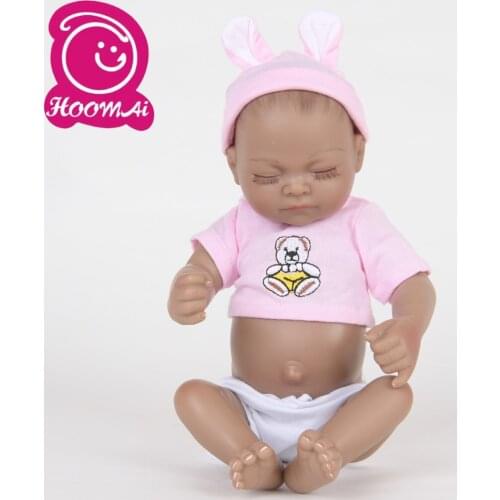 High Quality Lifelike Bebe Reborn Dolls 10 Inch Full Silicone Newborn Babies Doll Toy With Painted Hair Kids Birthday Gift 25 CM