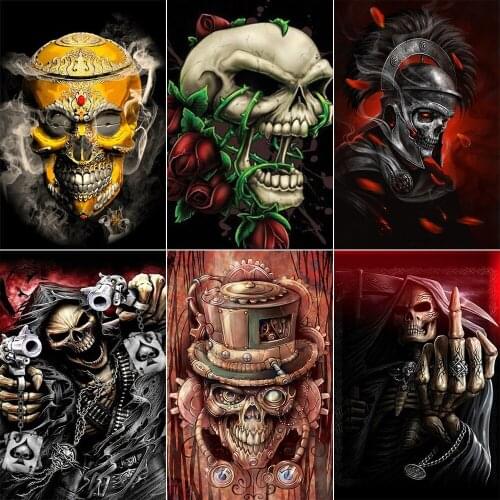 XUEQIXIAOZU Full Round Skull Diamond embroidery 5D DIY Diamond painting Diamond mosaic painting Home decoration gifts 2020 New