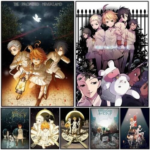 Japanese Animation The Promised Neverland Anime Posters And Prints Classic Canvas Painting Bar Home Decoration Wall Art Pictures