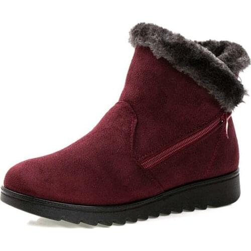 Dropshipping Women Ankle Boots New Fashion Waterproof Wedge Platform Winter Warm Snow Boots Shoes For Female