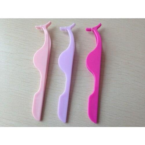 1pcs New Color Plastic Eyelash Curler False Eyelash Tweezers Pliers Auxiliary Device Extension Clips Eye Lash Beauty Makeup Tool