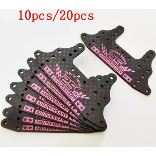 10pcs/20pcs HG Carbon Large Area Rear Brake Stay Tamiya Korea 25th Anniversary Plate w Pink Printing for Tamiya Mini 4WD Car