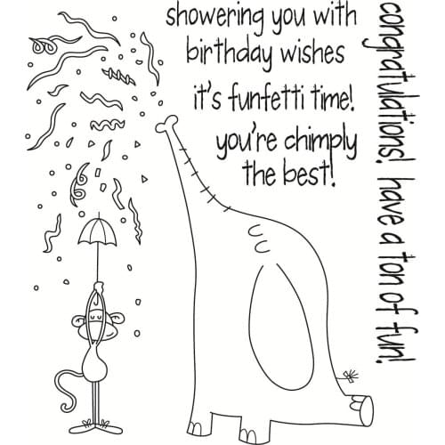 10x10 Elephant Transparent Clear Rubber Stamp Sheet Cling Scrapbooking Photo Album PaperCard DIY Craft