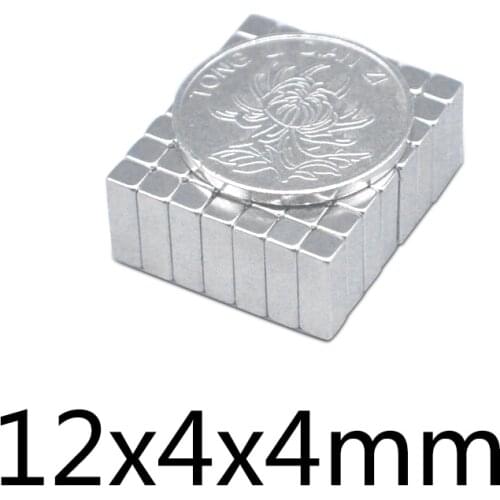 20/50/100pcs 12x4x4 Block Powerful Magnet sheet Super Neodymium Magnet Stong NdFeB Permanent Magnet Square 12*4*4mm