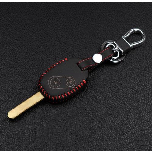 2017 Special offer genuine leather car cover case style key chain ring for Honda CR-V Civic Fit Freed Step WGN 2buttons remote