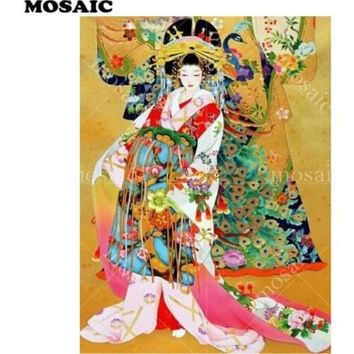 2019 New Diamond Painting Japanese Woman Diamond Embroidery girl Full Square Mosaic diamond customized photo Decoration Home