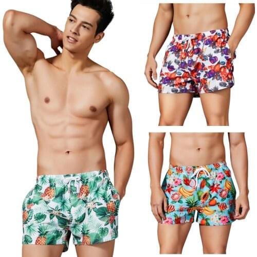 3PCS Mens Printed Board Shorts Quick Dry Beach Shorts Swim Trunks Male Bikini Swimwear Surfing Shorts De Bain Homme Banadore
