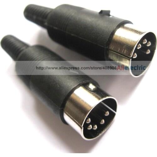 30 Pcs DIN5 DIN Plug Connector 5 Pin with Plastic Handle