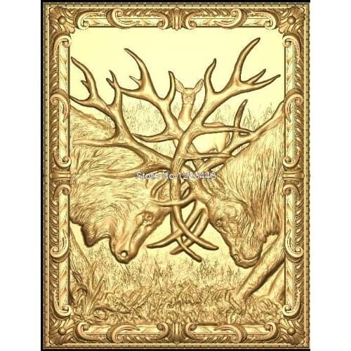 Deer-fight 3D Model STL relief for cnc STL format Furniture deer-fight 3D STL format furniture decoration