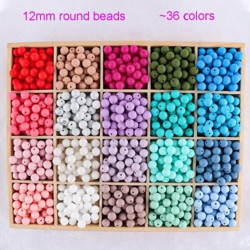 Kovict 50pcs Silicone Beads 12mm Round Perle Silicone Dentition Baby Teething Beads For Jewelry Making Baby Products
