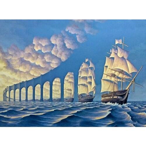 DIY 5D Diamond Painting sailboat Full Drill Mosaic Embroidery landscape Home Decor Picture Handmade Hobby Cross Stitch Kit P1079