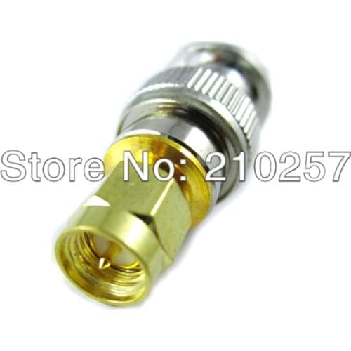 Free Shipping 10pcs RF Coax SMA Male to BNC Straight Connector Adapter