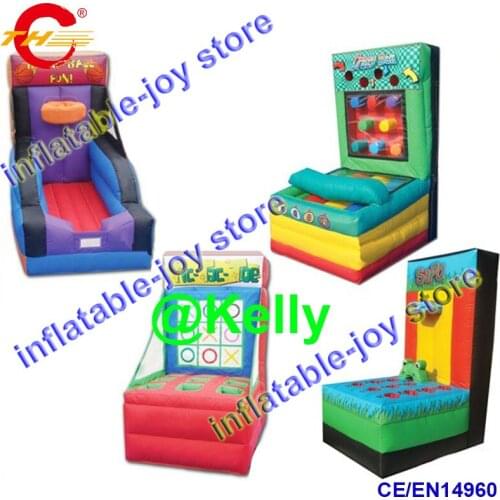 Free air shipping inflatable tic tac toe, inflatable crazy ball, inflatable basketball hoop game, small carnival inflatable game