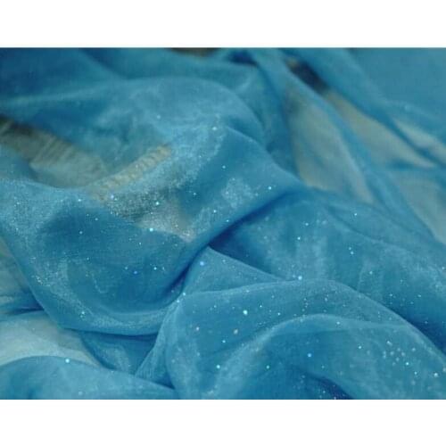 Shiny crepe chiffon with blings silky fabric light soft thin breathable DIY fabric