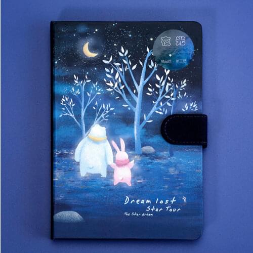 256 Page Cute Notebook Magnetic Buckle Color Page Student Manual Ledger Notepad Diary Book