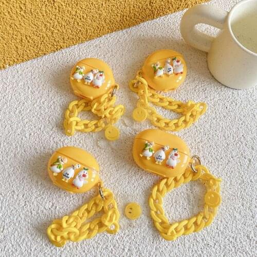 For Huawei FreeBuds 4 4i 3 Pro Case Cartoon Duck Earphones Cover for FreeBuds Pro 4i 4 3 Soft TPU Protect Shell with Lanyard