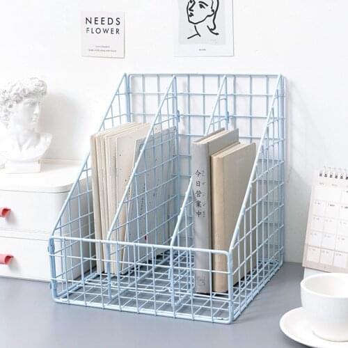 Macaron color foldable file rack ins simple magazine data desktop storage rack office file organizer rack magazine rack