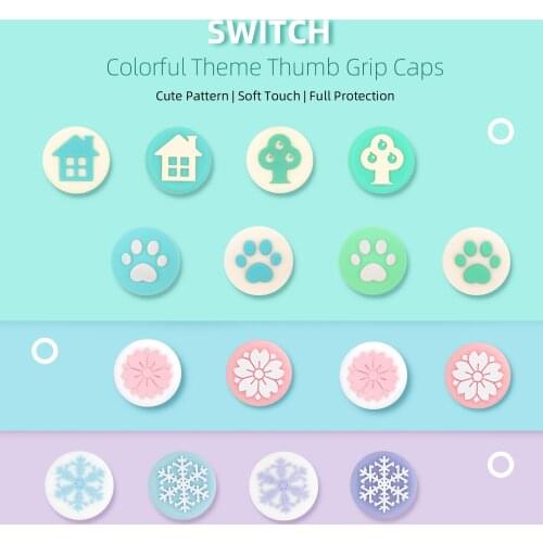 GeekShare 4Pcs Silicone Joy Con Thumb Grip Set Joystick Caps Switch and Switch Lite Cover Analog Thumb Stick Grips