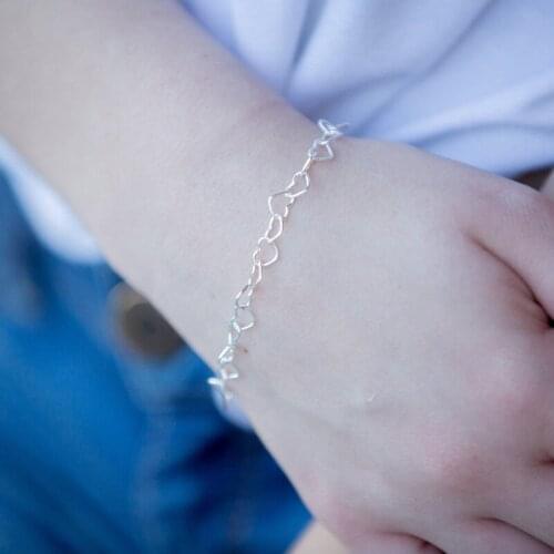 HebeDeer Creative Heart Bracelet Ladies Bracelets Women Tassel Yellow Gold Color Fashion Jewelry Trendy Stainless Steel Pulseras