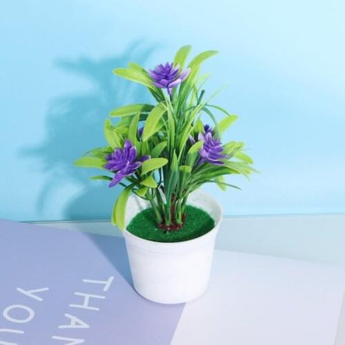 1pc Artificial Flowers Desk Decorative Bonsai Artificial Plants Garden Simulation Potted Plant For Home Decoration Hotel Garden