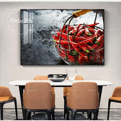 Red Peppers In Basket Modern Home Decor Pictures For Living Dinning Room Kitchen Posters HD Spray On Canvas Restaurant Paintings