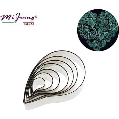 Mijiang Paisley Pattern Flower Cake Cutters Stainless Steel Slicer DIY Fondant Cake Decorating Tools Kitchen Accessories A330