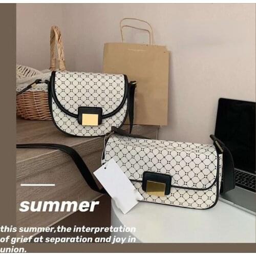 Fashion Geometric Printing Saddle Bag Women Design Luxury Handbags PU Leather Shoulder Messenger Bags Brand Girl Daily Purses