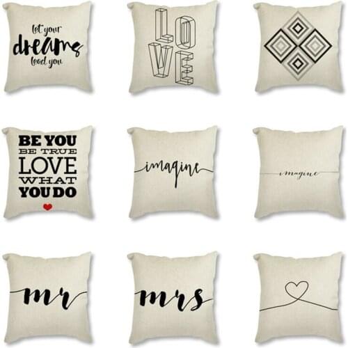 Motivational Quote Minimalist Art Printed Linen Cushion Cover For Sofa Abstract Painting Decorative Seat Throw Pillow Case