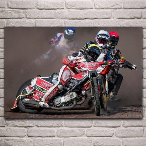 Motorcycle bike speedway race sport artwork living room decoration home art decor wood frame fabric poster KH815