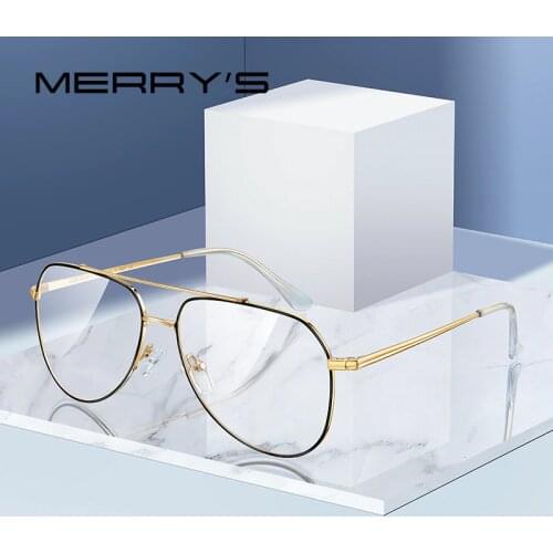 MERRYS DESIGN Classic Pilot Glasses Frame For Men Women Fashion Myopia Prescription Glasses Frames Optical Eyewear S2689