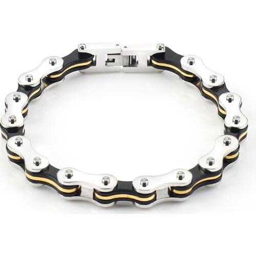 Punk biker bracelet men 316L Stainless Steel Fashion Jewelry Bike Bicycle Chain Bracelet&bangle Jewellery For Man and women gift