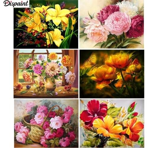 Dispaint Full Square/Round Drill 5D DIY Diamond Painting "Flower color landscape" 3D Embroidery Cross Stitch 5D Home Decor Gift