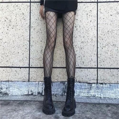 2021 New Style Thin Women Pantyhose Sexy Hollow Solid Fishnet Tights Black Stocking Leopard Pattern Hollow Out Hosiery Fish Net
