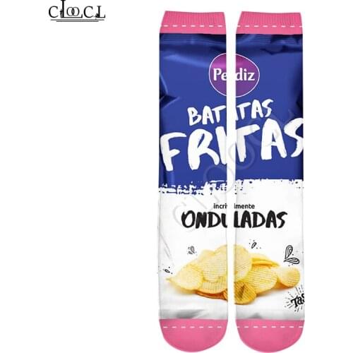 CLOOCL New Delicious Fried Potato Chips 3D Print Fashion Men Women Unisex Hot Selling Harajuku Korean Straight Socks