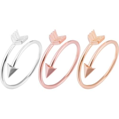 New simple and creative fashion opening adjustable arrow ring female European and American opening arrow ring