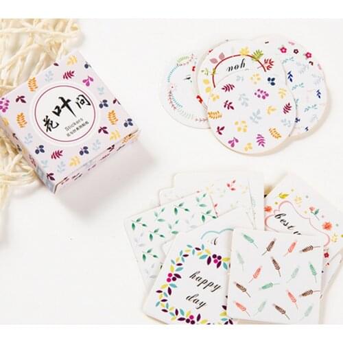 New 40 pcs/pack flower leaf mini style paper diary sticker Scrapbooking Decoration label Wholesale
