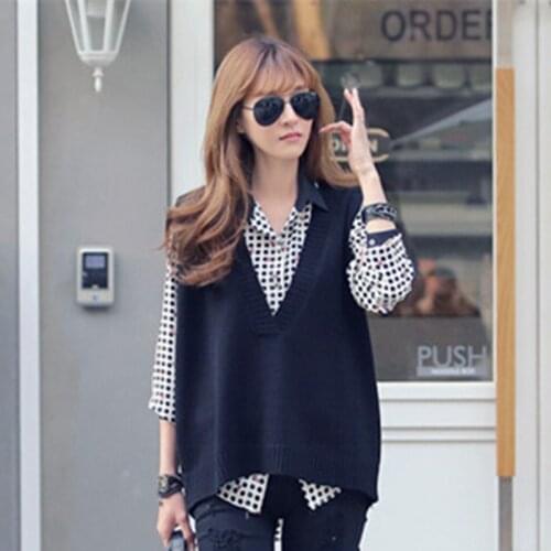 New sweater vest women fine wool material sleeveless sweater sexy V collar pullover female fashion vest
